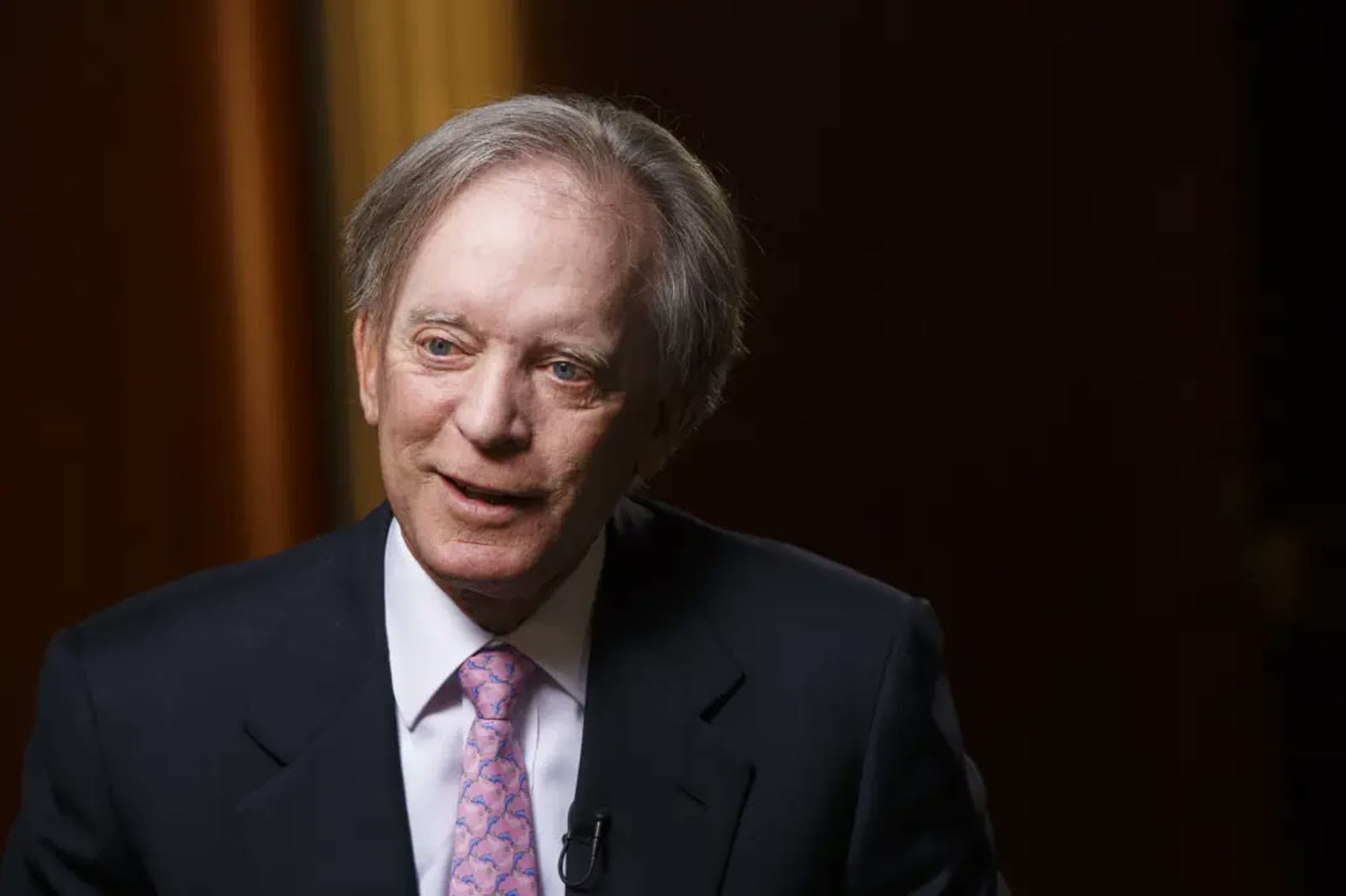 Portrait of investor Bill Gross speaking during an interview